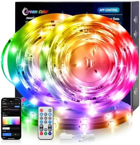Smart RGB+IC LED Strip Lights with App and Music Sync — LED Strip Lights, Pak
