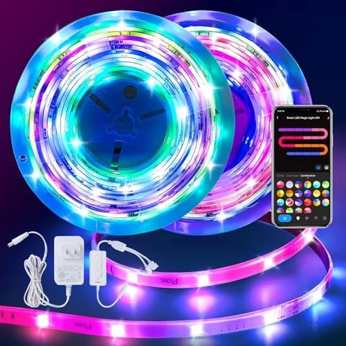 Smart RGB+IC LED Strip Lights with App and Music Sync — LED Strip Lights, Pak