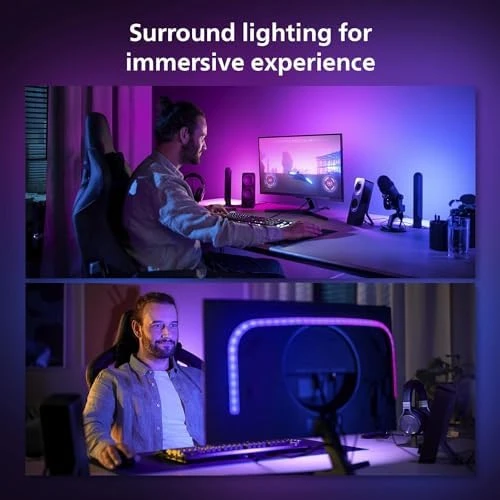 White and Color Ambiance Gradient PC LED Lightstrip — LED Strip Lights, Philips