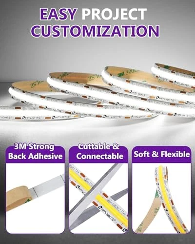 White COB LED Strip Lights 5000K — LED Strip Lights, HitLights