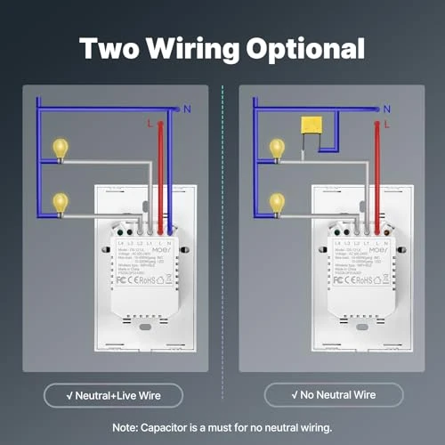 2nd Generation Smart Touch Wall Switch — Smart Switch, MOES