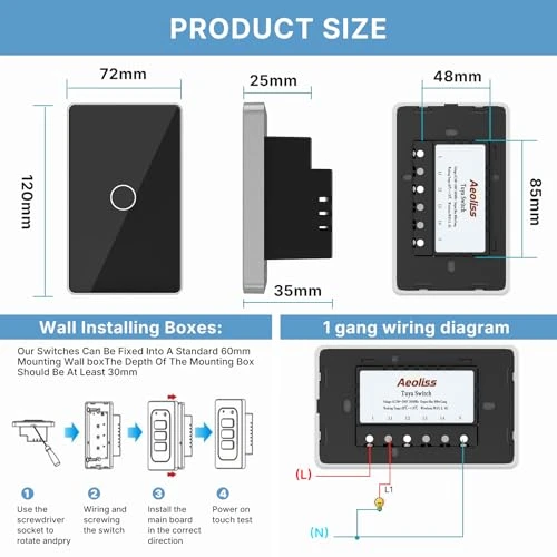 2nd Generation WiFi Smart Touch Wall Light Switch — Smart Switch, Aeoliss