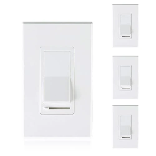 In Wall Dimmer Switch for LED Light/CFL/Incandescent, 3-Way Single Pole Dimmable Slide, 600W max Incandescent, 150W max... — Smart Switch, CLOUDY BAY