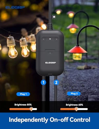 Outdoor Smart Dimmer Plug with 2 Individually Sockets — Smart Plug, ELEGRP
