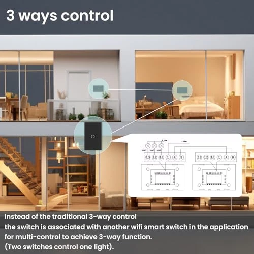 Smart Light Switch 1 Button, Black — Smart Switch, TOZENVAN