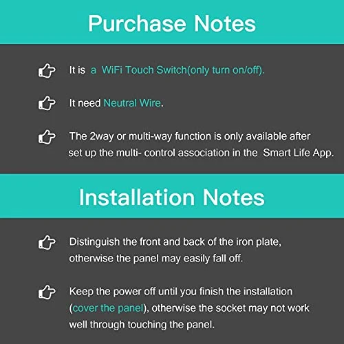 Smart Light Switch, 1 Gang WiFi Touch Switch with APP Control and Timing Function, Black Single Pole Switches — Smart Switch, BSEED