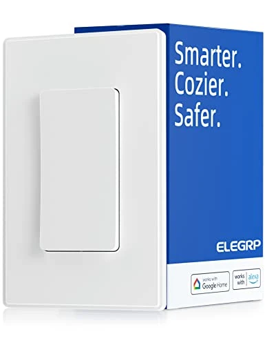 Smart Light Switch, 2.4GHz Wi-Fi, White — Smart Switch, ELEGRP