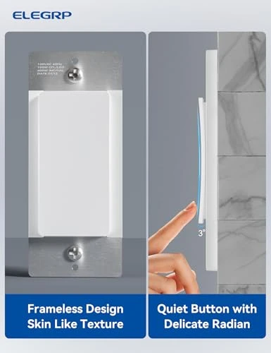 Smart Light Switch, 2.4GHz Wi-Fi, White — Smart Switch, ELEGRP
