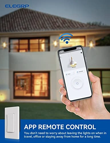 Smart Light Switch, 2.4GHz Wi-Fi, White — Smart Switch, ELEGRP