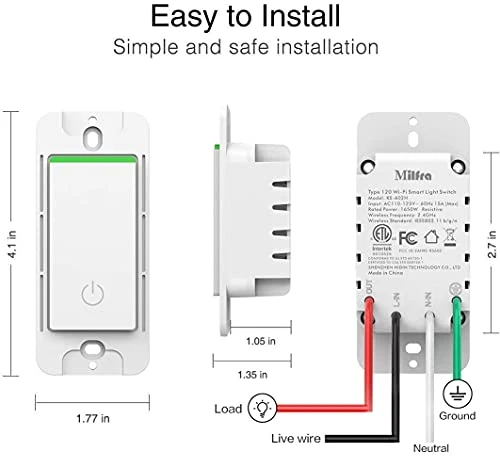 Smart Light Switch 2 Gang WiFi — Smart Switch, Milfra
