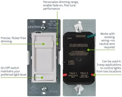 SureSlide LED Advanced Dimmer Switch — Smart Switch, Leviton