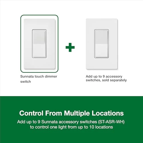 Touch Dimmer Light Switch with Wallplate — Smart Switch, Lutron