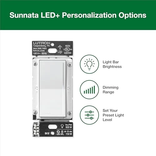 Touch Dimmer Light Switch with Wallplate — Smart Switch, Lutron