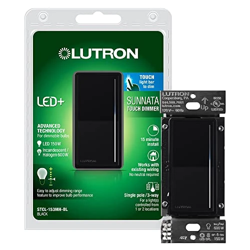 Touch Dimmer Light Switch with Wallplate — Smart Switch, Lutron