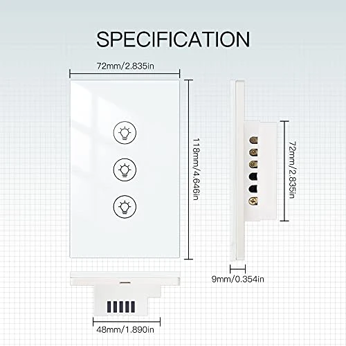 Triple Dimmer Switch for LED Lights — Smart Switch, MOES