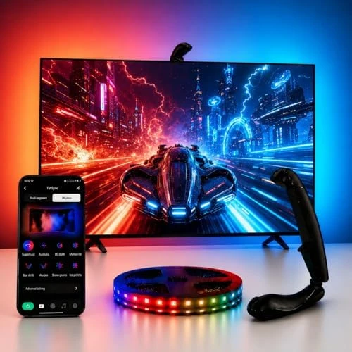 TV Backlight with Sensor Sync LED Light Strip — LED Strip Lights, QTU