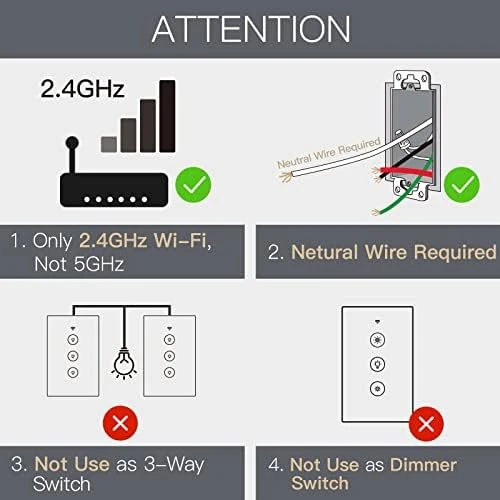 WiFi Smart Wall Touch Light Switch Glass Panel — Smart Switch, MOES
