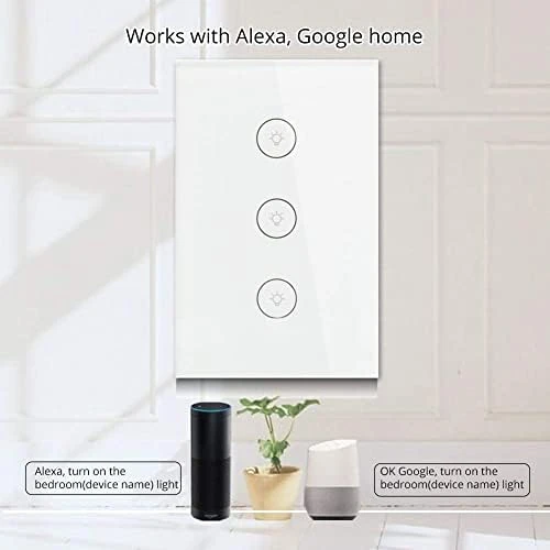 WiFi Smart Wall Touch Light Switch Glass Panel — Smart Switch, MOES