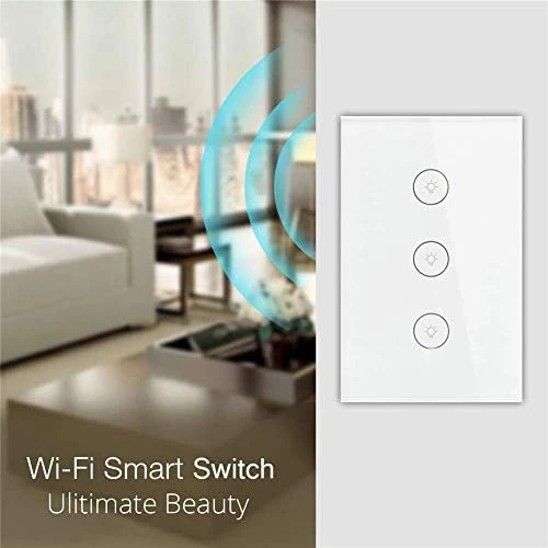 WiFi Smart Wall Touch Light Switch Glass Panel — Smart Switch, MOES