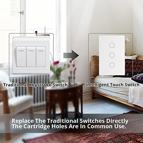 WiFi Smart Wall Touch Light Switch Glass Panel — Smart Switch, MOES