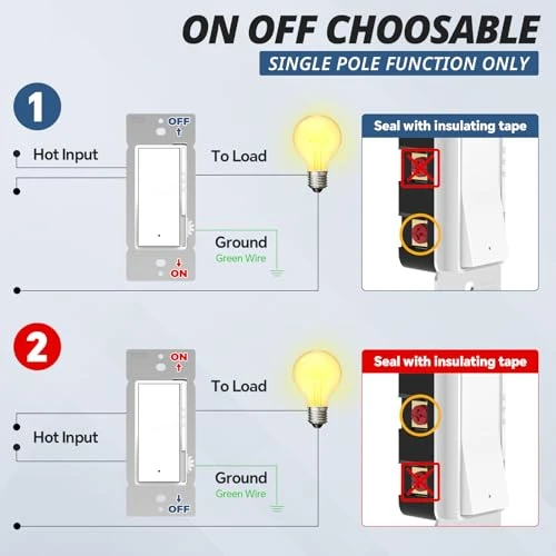 Digital Dimmer Light Switch, Single Pole/3-Way LED Slide Dimmer — Smart Switch, ThunderWay