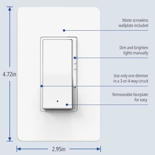 Digital Dimmer Light Switch, Single Pole/3-Way LED Slide Dimmer — Smart Switch, ThunderWay