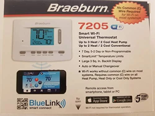 Digital Programmable Wi-Fi Thermostat — Smart Thermostat, Braeburn