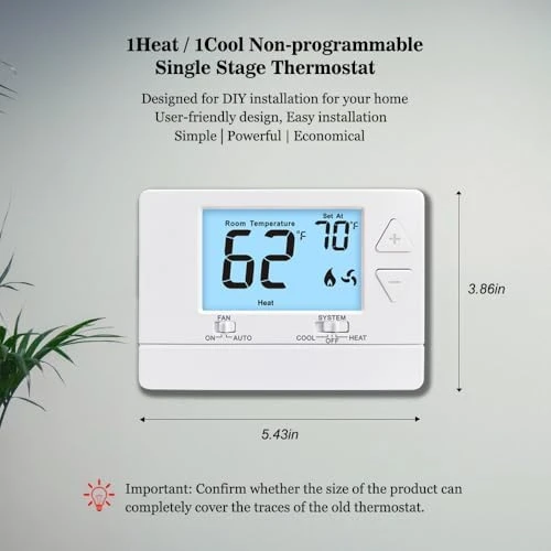 Non-Programmable Thermostat, Digital Energy-Saving — Smart Thermostat, Riseem