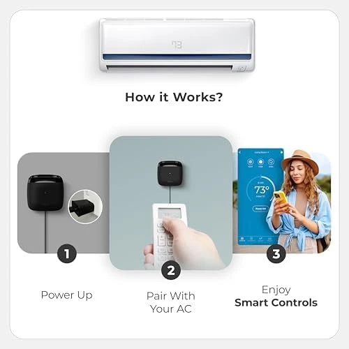 Smart AC Controller for Mini-Split, Window & Portable Air Conditioners & Heat Pumps — Smart Thermostat, Cielo Breez
