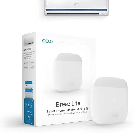 Smart AC Controller for Mini-Split, Window & Portable Air Conditioners & Heat Pumps — Smart Thermostat, Cielo Breez