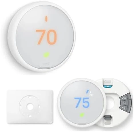 Smart Learning Thermostat with Trim Kit Bundle, White — Smart Thermostat, Google