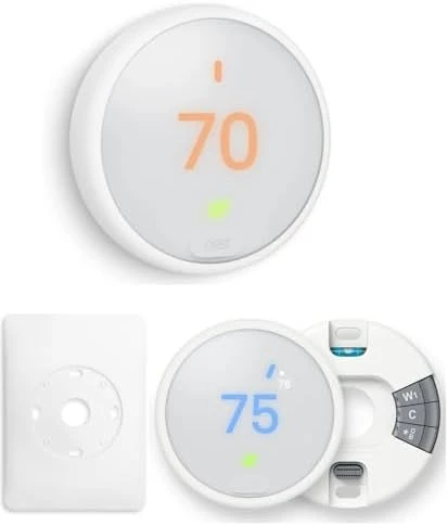 Smart Learning Thermostat with Trim Kit Bundle, White — Smart Thermostat, Google