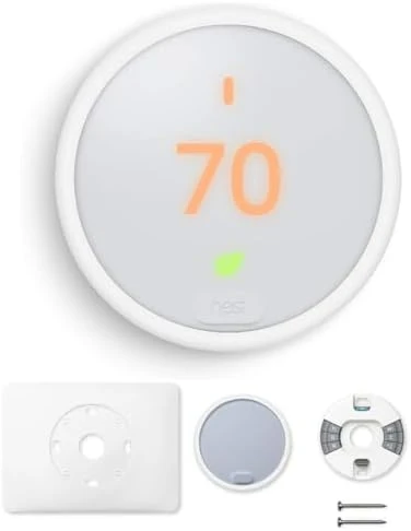 Smart Learning Thermostat with Trim Kit Bundle, White — Smart Thermostat, Google