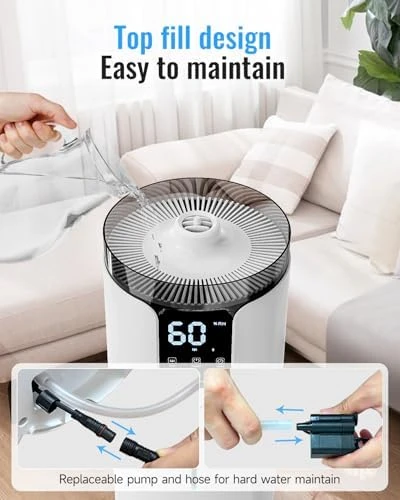 Whole House Humidifier with Extension Tube & Aroma Box & Night Light — Humidifier, Lacidoll