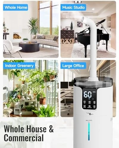 Whole House Humidifier with Extension Tube & Aroma Box & Night Light — Humidifier, Lacidoll