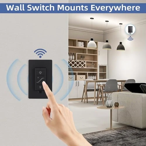 Wireless Dimmer Switch (Black) 2 Pack — Smart Switch, Sunmerit