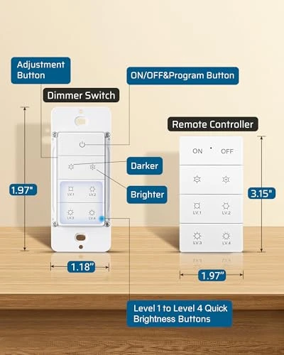 Wireless Dimmer Switch — Smart Switch, DEWENWILS