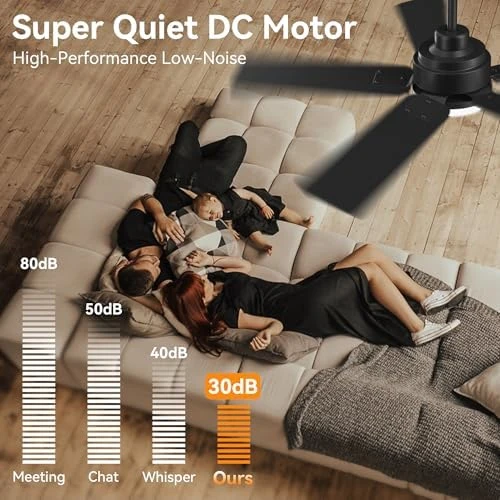 42-Inch Smart Ceiling Fan with Lights Remote, APP & Voice Control — Smart Fan, Hoenofly