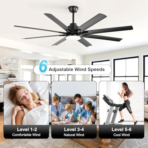 52 Inch Ceiling Fan with Lights, Smart Indoor/Outdoor — Smart Fan, Sofucor