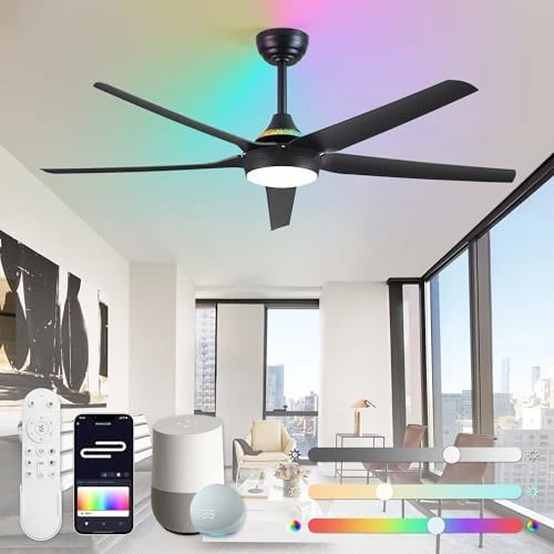 56'' Smart Ceiling Fan with RGB Lights — Smart Fan, Fanbulous