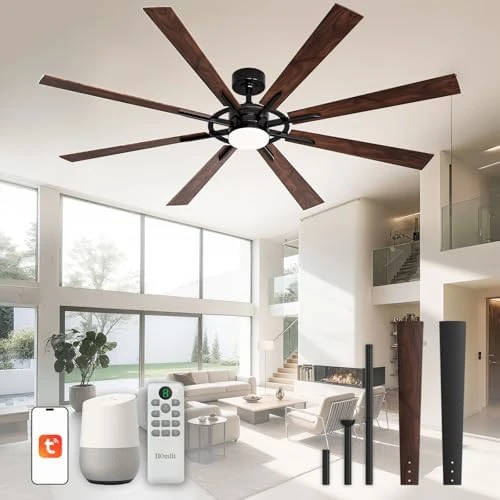 72 Inch Smart Ceiling Fan with Light and Remote — Smart Fan, Homlit