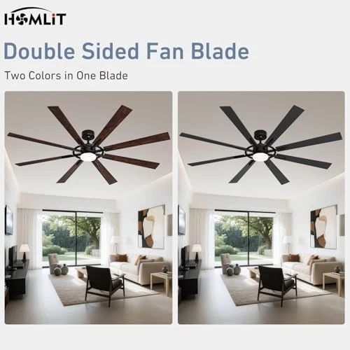 72 Inch Smart Ceiling Fan with Light and Remote — Smart Fan, Homlit