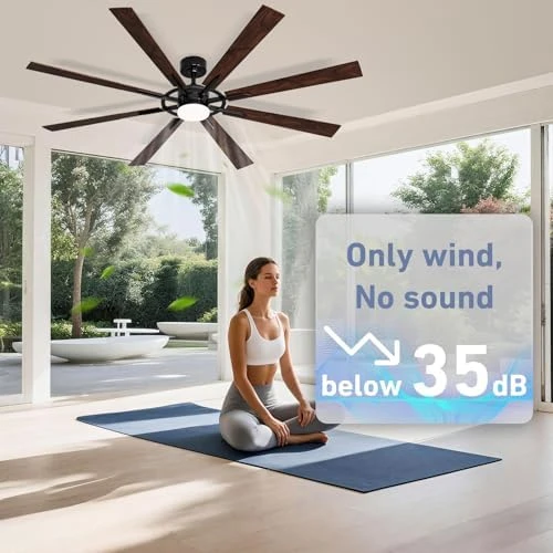 72 Inch Smart Ceiling Fan with Light and Remote — Smart Fan, Homlit