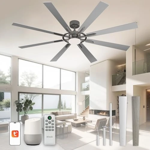 72 Inch Smart Ceiling Fan with Light and Remote — Smart Fan, Homlit