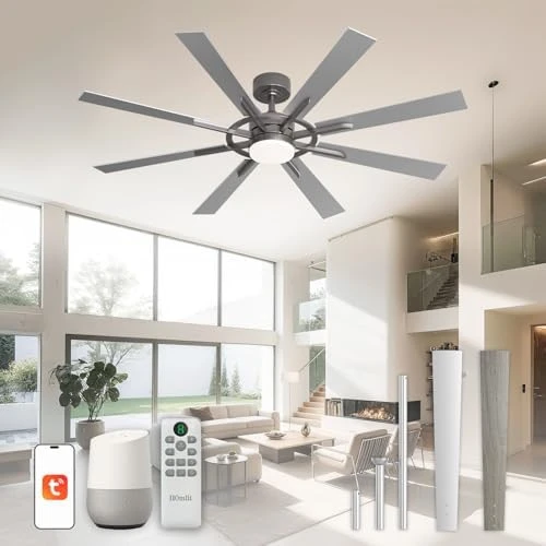 72 Inch Smart Ceiling Fan with Light and Remote — Smart Fan, Homlit