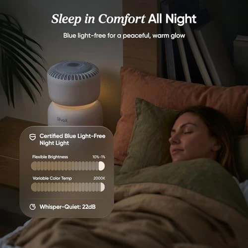 Air Purifier with HEPA Filter, White Noise and Night Light — Air Purifier, LEVOIT