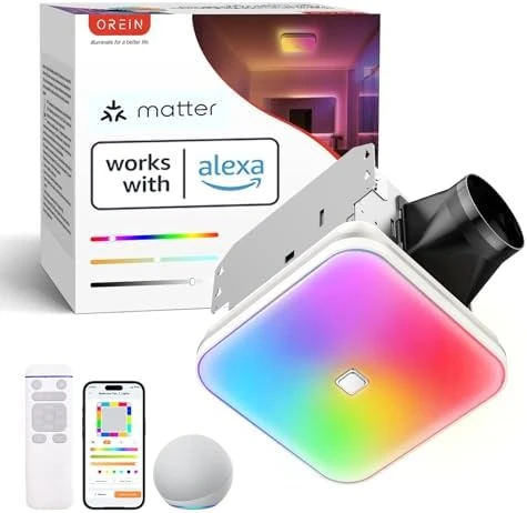 Matter Smart Bathroom Fan with Light — Smart Fan, OREiN