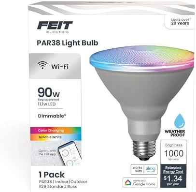 PAR38 Smart Flood Light Bulb — Smart Light Bulb, Feit Electric