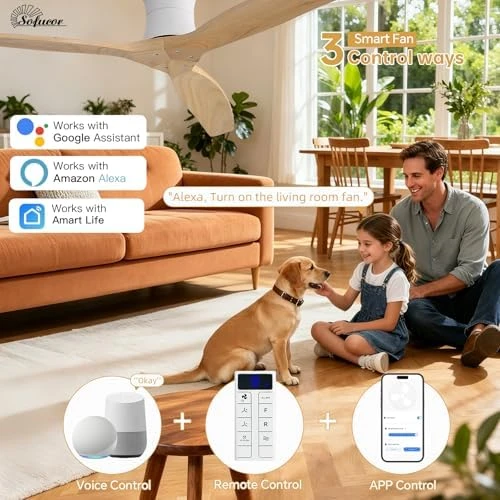 Smart Ceiling Fan with Remote — Smart Fan, Sofucor