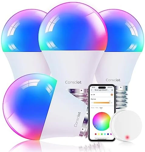 Smart Light Bulbs, WiFi Bluetooth Color Changing LED Light Bulb — Smart Light Bulb, Consciot